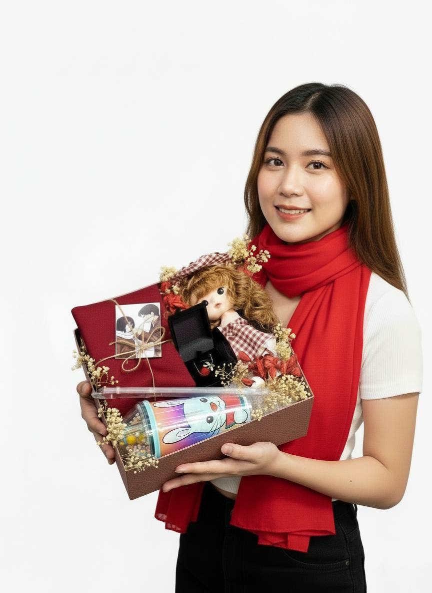 بوكس-وشاح -الحب الاحمر(الشحن مجانى)